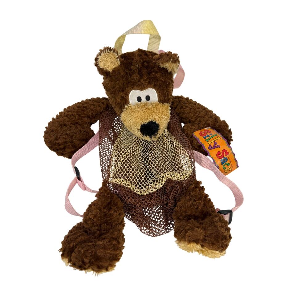 Silly Sacs Plush Teddy Bear Back Pack by Stephen Joseph 14"x15.5"x6" Bag 9x7x3